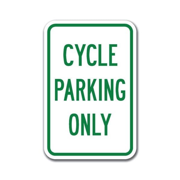 Signmission Cycle Parking Sign 12inx18in Heavy Gauge Alum Signs, 18" L, 12" H, A-1218 Bicycle - Cycle Pk Only A-1218 Bicycle - Cycle Pk Only - main